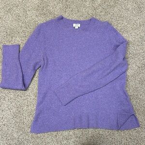 Super soft JCrew Lavender sweater, long sleeve with splits at side